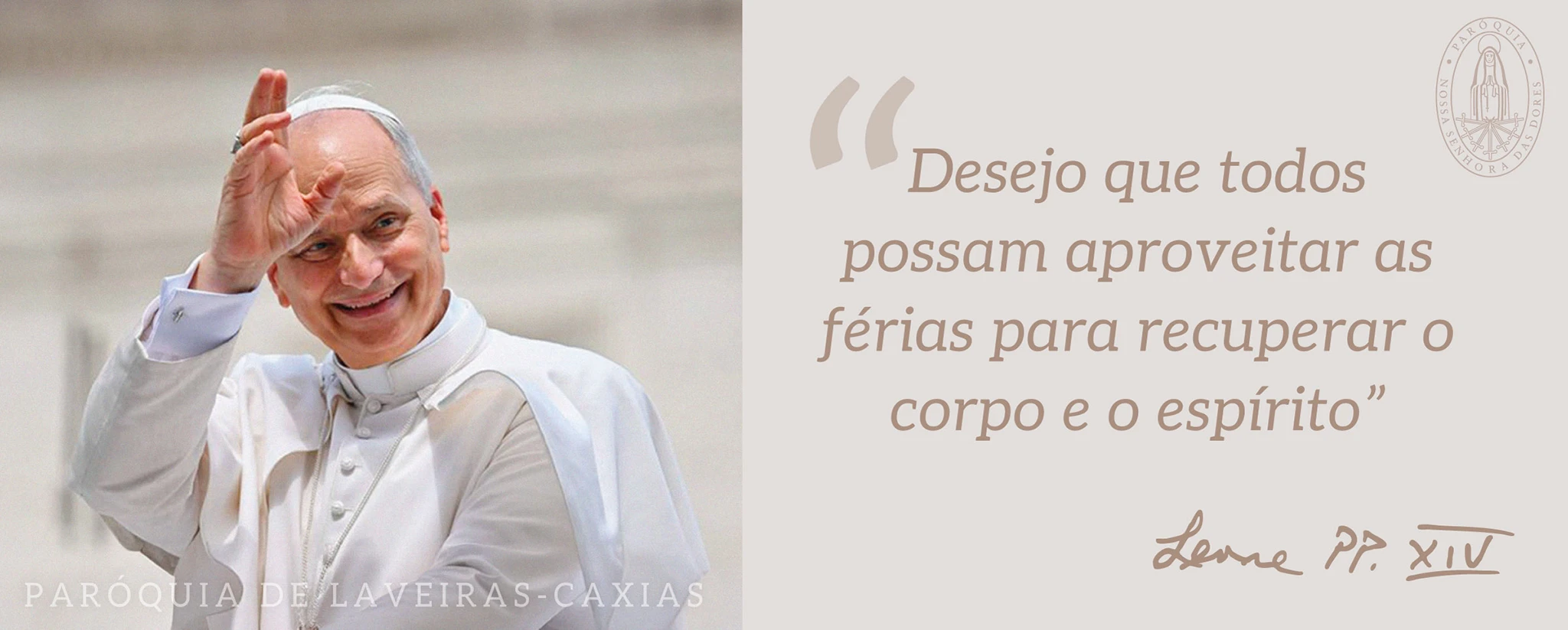 Banner Leão XIV Férias