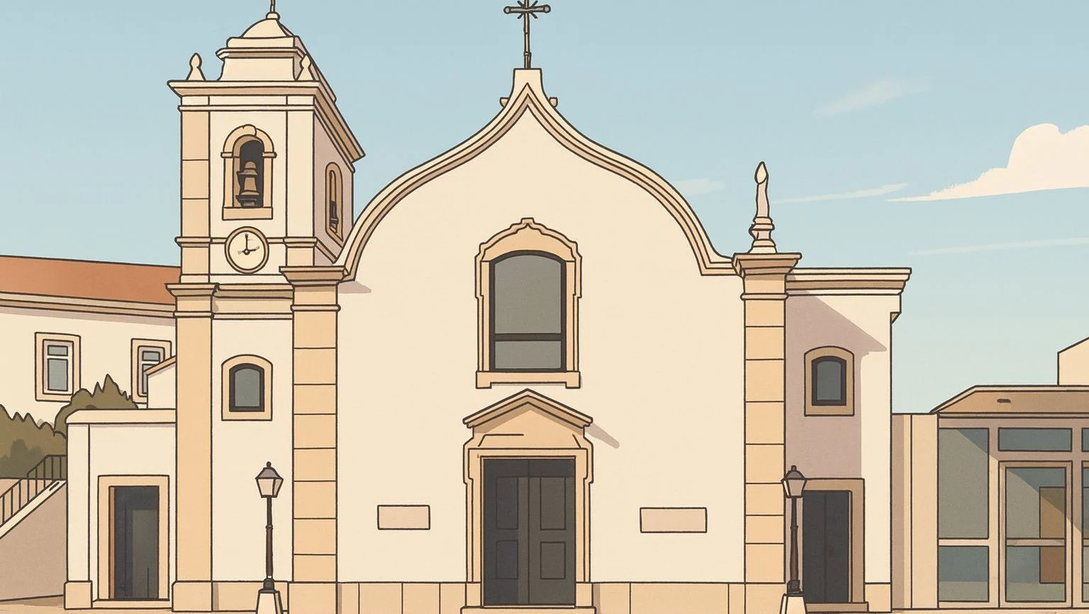 Ilustração da igreja da Paróquia de Nossa Senhora das Dores